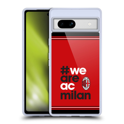 AC Milan Crest Stripes Soft Gel Case for Google Pixel 7a