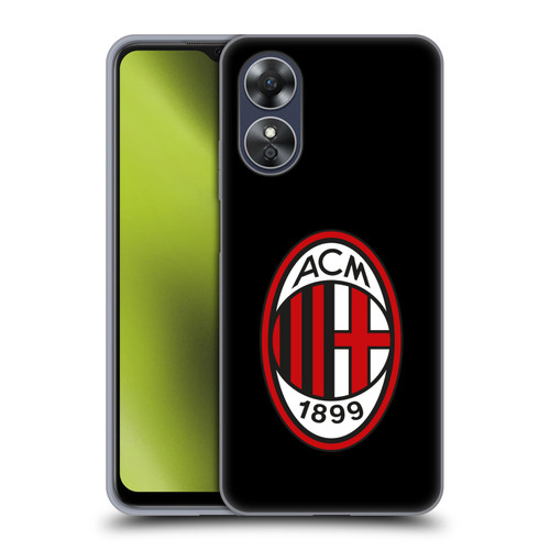 AC Milan Crest Full Colour Black Soft Gel Case for OPPO A17