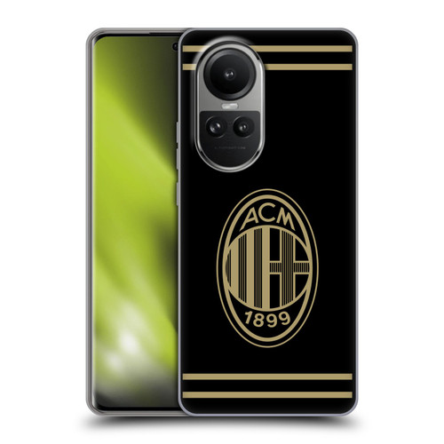 AC Milan Crest Black And Gold Soft Gel Case for OPPO Reno10 5G / Reno10 Pro 5G