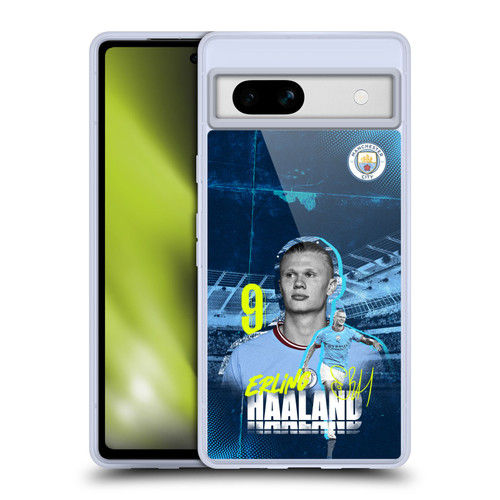 Manchester City Man City FC 2022/23 First Team Erling Haaland Soft Gel Case for Google Pixel 7a