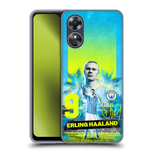 Manchester City Man City FC 2023/24 First Team Erling Haaland Soft Gel Case for OPPO A17