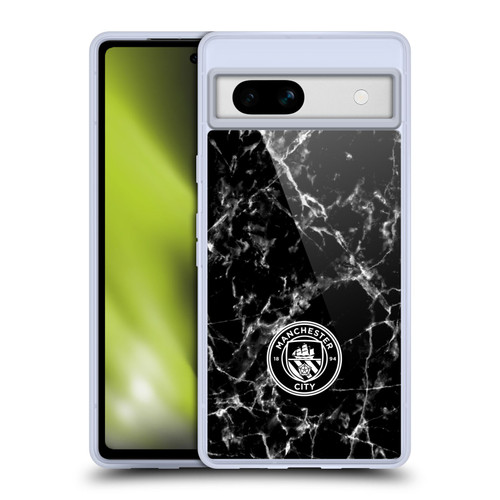 Manchester City Man City FC Marble Badge Black White Mono Soft Gel Case for Google Pixel 7a