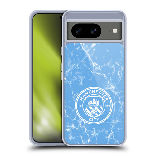Manchester City Man City FC Marble Badge Blue White Mono Soft Gel Case for Google Pixel 8