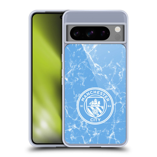 Manchester City Man City FC Marble Badge Blue White Mono Soft Gel Case for Google Pixel 8 Pro