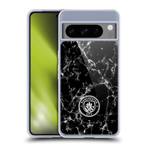 Manchester City Man City FC Marble Badge Black White Mono Soft Gel Case for Google Pixel 8 Pro