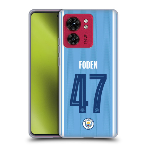 Manchester City Man City FC 2023/24 Players Home Kit Phil Foden Soft Gel Case for Motorola Moto Edge 40