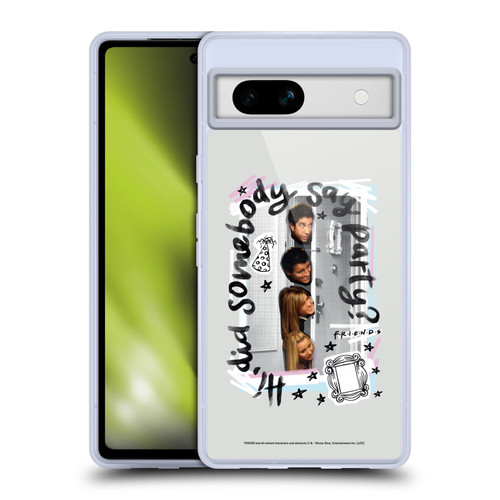 Friends TV Show Doodle Art Somebody Say Party Soft Gel Case for Google Pixel 7a