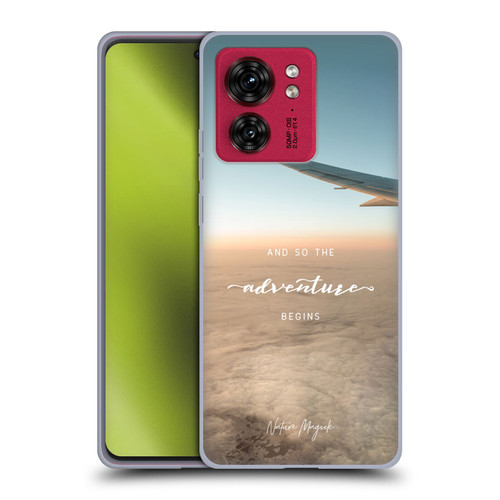 Nature Magick So The Adventure Begins Quote Airplane Soft Gel Case for Motorola Moto Edge 40
