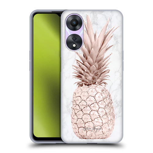 Nature Magick Rose Gold Pineapple On Marble Rose Gold Soft Gel Case for OPPO A78 4G