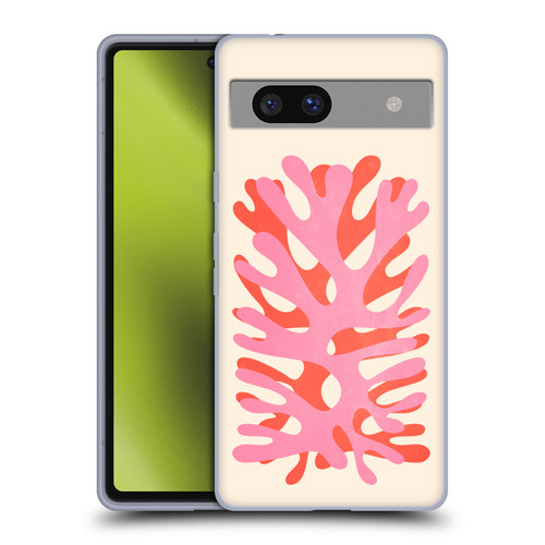 Ayeyokp Plant Pattern Two Coral Soft Gel Case for Google Pixel 7a