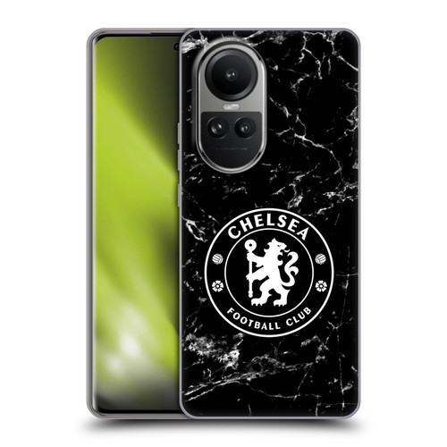 Chelsea Football Club Crest Black Marble Soft Gel Case for OPPO Reno10 5G / Reno10 Pro 5G