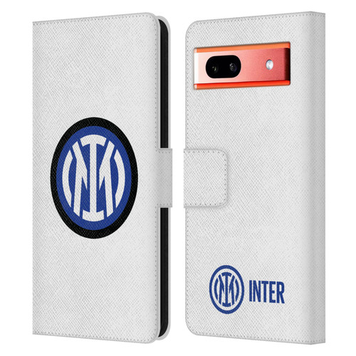 Fc Internazionale Milano Badge Logo On White Leather Book Wallet Case Cover For Google Pixel 7a