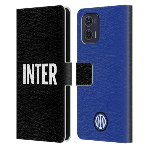 Fc Internazionale Milano Badge Inter Milano Logo Leather Book Wallet Case Cover For Motorola Moto G73 5G