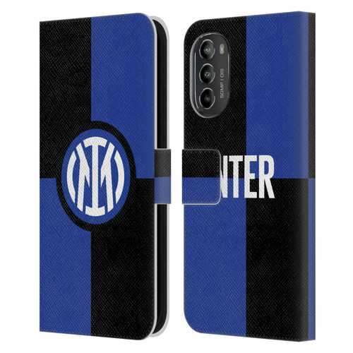 Fc Internazionale Milano Badge Flag Leather Book Wallet Case Cover For Motorola Moto G82 5G