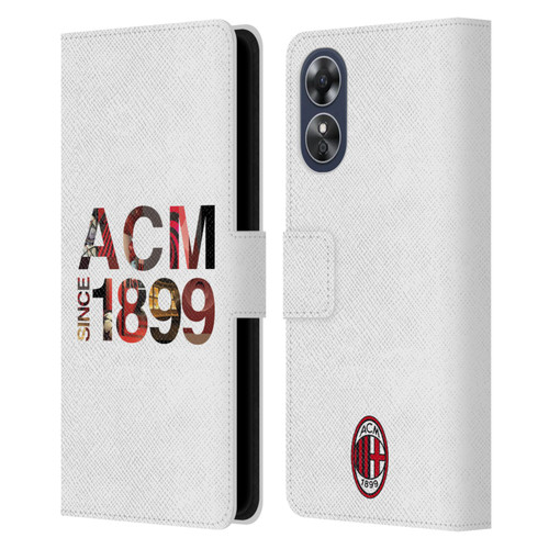AC Milan Adults 1899 Leather Book Wallet Case Cover For OPPO A17