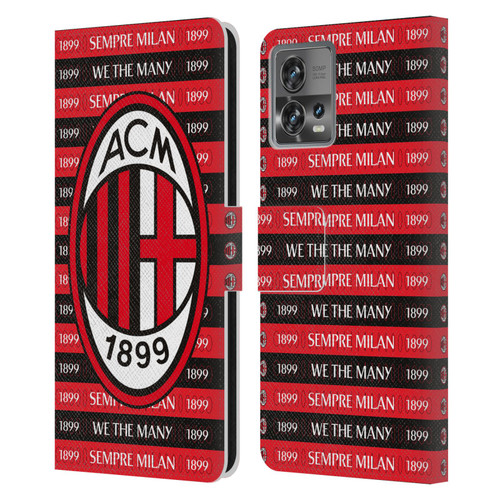AC Milan Art Sempre Milan 1899 Leather Book Wallet Case Cover For Motorola Moto Edge 30 Fusion