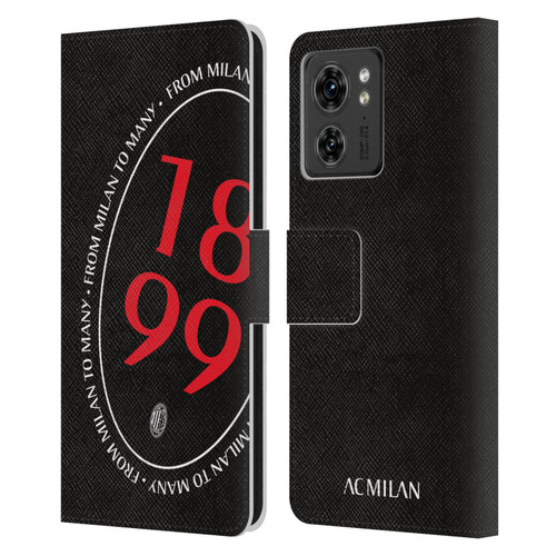 AC Milan Art 1899 Oversized Leather Book Wallet Case Cover For Motorola Moto Edge 40
