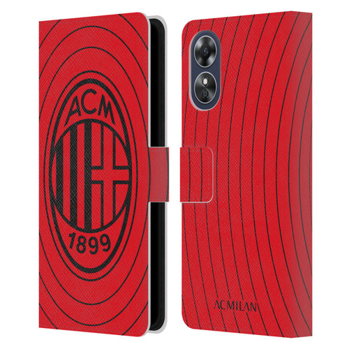 AC Milan Art Red And Black Leather Book Wallet Case Cover For OPPO A17