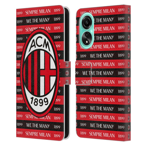 AC Milan Art Sempre Milan 1899 Leather Book Wallet Case Cover For OPPO A78 4G