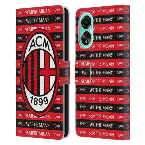 AC Milan Art Sempre Milan 1899 Leather Book Wallet Case Cover For OPPO A78 5G