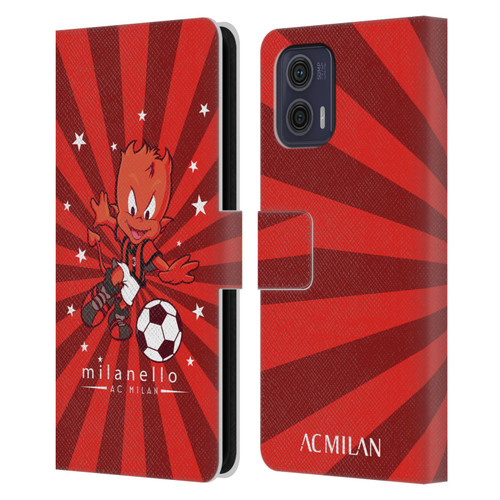 AC Milan Children Milanello 2 Leather Book Wallet Case Cover For Motorola Moto G73 5G