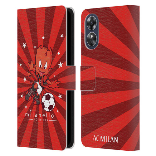 AC Milan Children Milanello 2 Leather Book Wallet Case Cover For OPPO A17