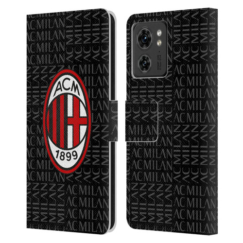 AC Milan Crest Patterns Red And Grey Leather Book Wallet Case Cover For Motorola Moto Edge 40