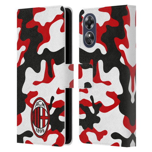 AC Milan Crest Patterns Camouflage Leather Book Wallet Case Cover For OPPO A17