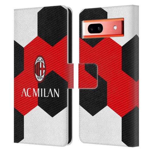 AC Milan Crest Ball Leather Book Wallet Case Cover For Google Pixel 7a