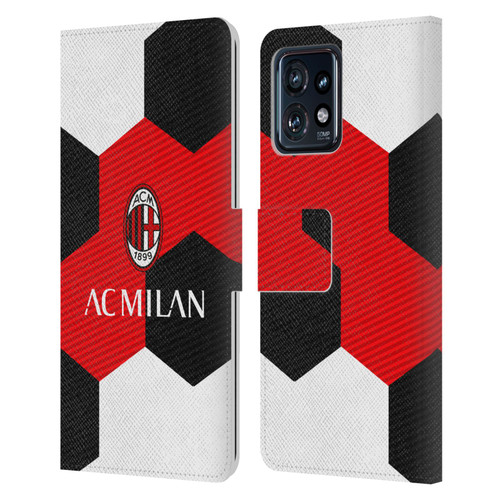 AC Milan Crest Ball Leather Book Wallet Case Cover For Motorola Moto Edge 40 Pro