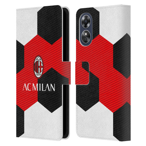 AC Milan Crest Ball Leather Book Wallet Case Cover For OPPO A17