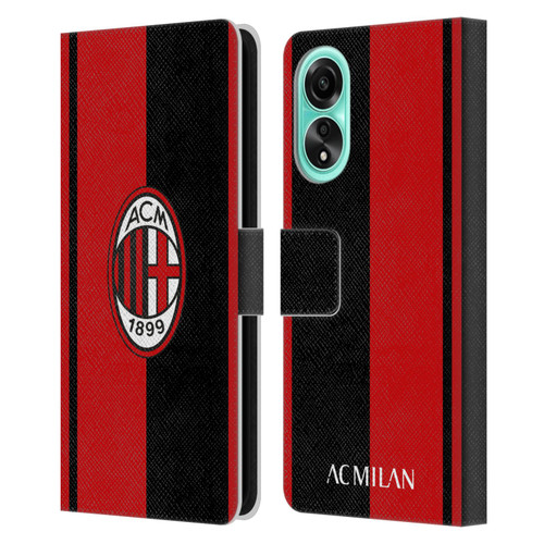 AC Milan Crest Red And Black Leather Book Wallet Case Cover For OPPO A78 4G