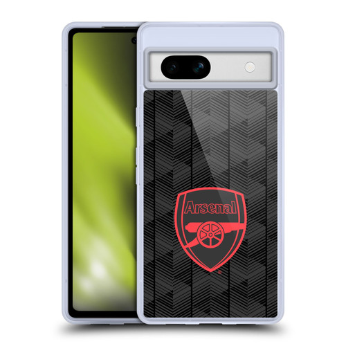 Arsenal FC Crest and Gunners Logo Black Soft Gel Case for Google Pixel 7a