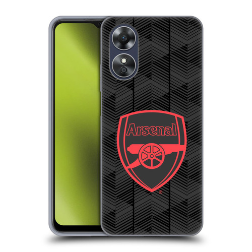 Arsenal FC Crest and Gunners Logo Black Soft Gel Case for OPPO A17
