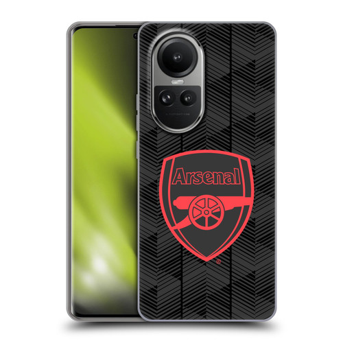 Arsenal FC Crest and Gunners Logo Black Soft Gel Case for OPPO Reno10 5G / Reno10 Pro 5G