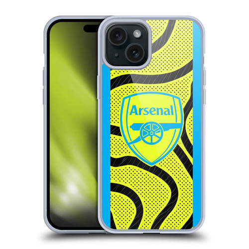 Arsenal FC 2023/24 Crest Kit Away Soft Gel Case for Apple iPhone 15 Plus