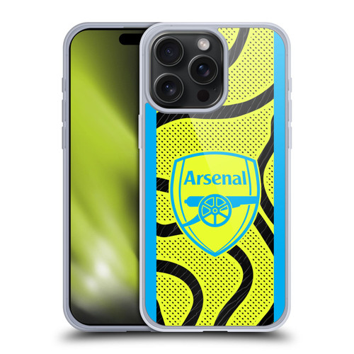 Arsenal FC 2023/24 Crest Kit Away Soft Gel Case for Apple iPhone 15 Pro Max