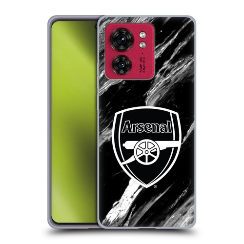 Arsenal FC Crest Patterns Marble Soft Gel Case for Motorola Moto Edge 40