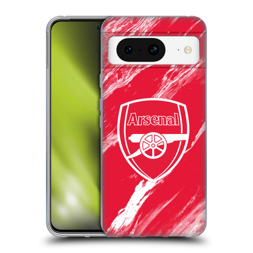 Arsenal FC Crest Patterns Red Marble Soft Gel Case for Google Pixel 8