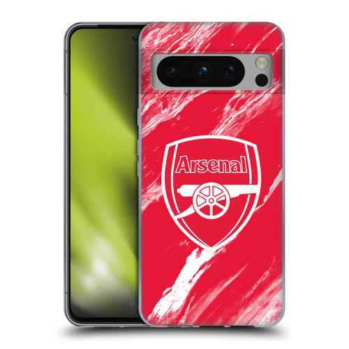 Arsenal FC Crest Patterns Red Marble Soft Gel Case for Google Pixel 8 Pro
