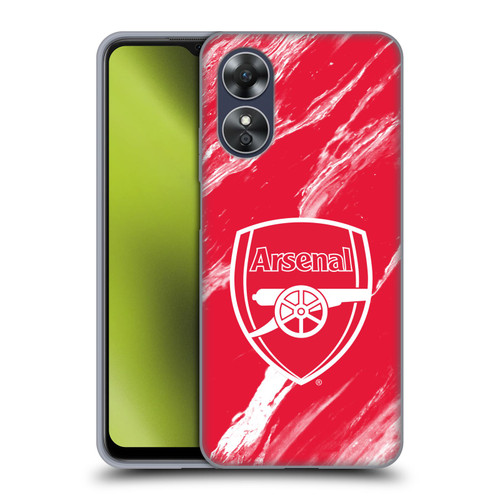 Arsenal FC Crest Patterns Red Marble Soft Gel Case for OPPO A17