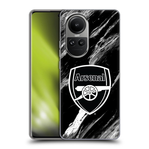 Arsenal FC Crest Patterns Marble Soft Gel Case for OPPO Reno10 5G / Reno10 Pro 5G