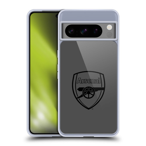Arsenal FC Crest 2 Black Logo Soft Gel Case for Google Pixel 8 Pro
