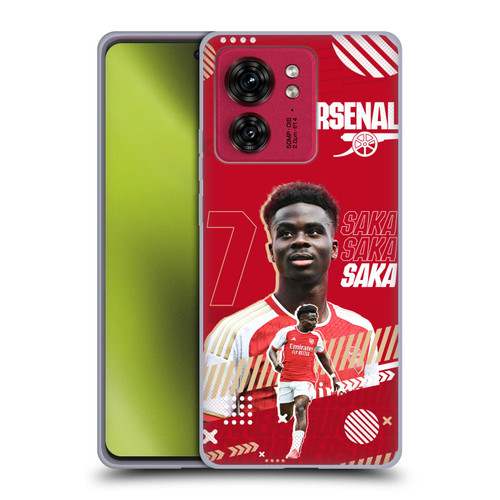 Arsenal FC 2023/24 First Team Bukayo Saka Soft Gel Case for Motorola Moto Edge 40