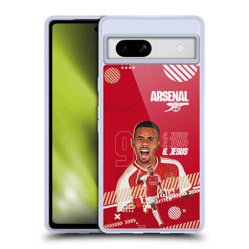 Arsenal FC 2023/24 First Team Gabriel Jesus Soft Gel Case for Google Pixel 7a