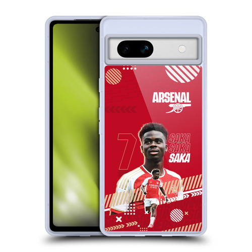 Arsenal FC 2023/24 First Team Bukayo Saka Soft Gel Case for Google Pixel 7a