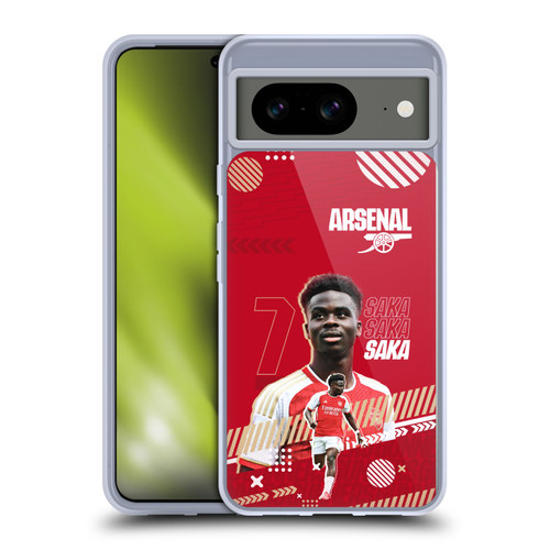 Arsenal FC 2023/24 First Team Bukayo Saka Soft Gel Case for Google Pixel 8