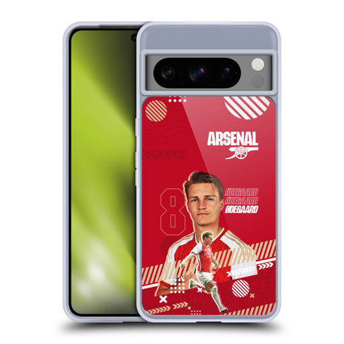 Arsenal FC 2023/24 First Team Martin Ødegaard Soft Gel Case for Google Pixel 8 Pro