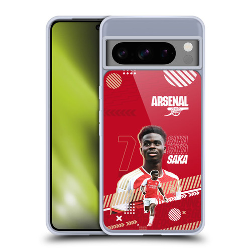 Arsenal FC 2023/24 First Team Bukayo Saka Soft Gel Case for Google Pixel 8 Pro