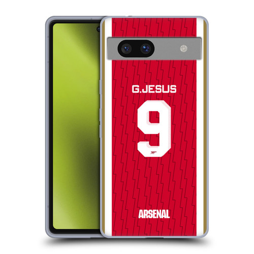Arsenal FC 2023/24 Players Home Kit Gabriel Jesus Soft Gel Case for Google Pixel 7a